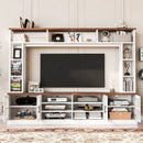 Wall Unit Entertainment Center With Bookshelves For TVs Up To 80", Tempered Glass Doors And Adjustable Shelves by HouseOfZazla