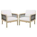 Outdoor Acacia Wood Club Chair with Handwoven Rope (Set of 2) by HouseOfZazla