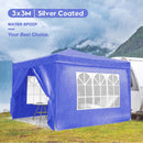 10'X10' Folding Canopy With 4 Removable Sidewalls Outdoor Event Shelter UPF 50+ Gazebo Portable Tents For Parties Beach Camping Wedding Ez Pop Up Canopy 4 Pieces Weight Bag + Carry Bag by HouseOfZazla