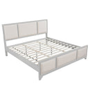 King Size Bed Frame with Upholstered Headboard