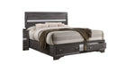 Traditional Queen 5 Piece Storage Bedroom Set in Gray Wood