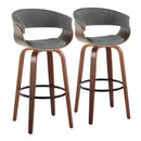 Vintage Mod - Mid Century Modern Fixed Height Barstool With Swivel & Round Footrest (Set of 2) by HouseOfZazla