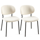 Boucle Dining Chairs, Dining Chairs With Metal Legs For Dining Room, Kitchen, Living Room by HouseOfZazla