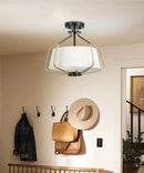 Hangar 2-Light 16"w Semi-Flush Mount/Pendant Convertible Light Fixture Antique Bronze by Progress by LampsUSA