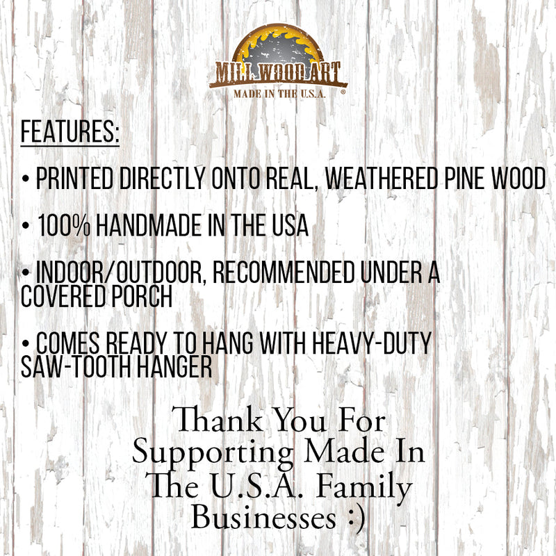 Vermont Farmhouse Green Wooden Sign | Wall Art Print on Real Wood
