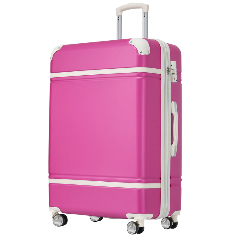 28 IN Luggage 1 Piece with TSA lock, Expandable Lightweight Suitcase Spinner Wheels, Vintage Luggage,Pink