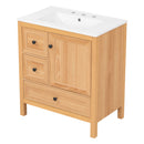 Modern Bathroom Vanity With Sink, Soft Close Drawers & Door, Storage Rack