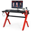 Ergonomic Gaming Desk with Carbon Fiber Surface and R-Shape Steel Frame by LJGDeals