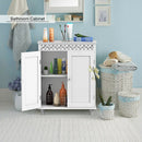 White Wooden 2-Door Storage Cabinet Cupboard by LJGDeals