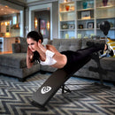 Adjustable Incline Curved Workout Fitness Sit Up Bench by LJGDeals