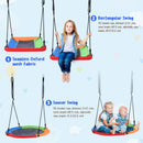 5 in 1 Outdoor Toddler Swing Set for Backyard, Playground Swing Sets with Steel Frame, Multifunction Playsets for Kids with Climbing Ladder, Saucer Swing, Monkey Bar Swing, Disc Swing and Swing Ring