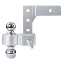 Alu - Adjustable Trailer Drop Hitch With 2" Receiver, 6" Adjustable - Silver by HouseOfZazla