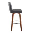 Henry - Contemporary Fixed Height Barstool With Swivel With Round Footrest (Set of 2) by HouseOfZazla