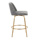 Toriano - Contemporary, Fixed Height Counter Stool With Swivel With Round Footrest (Set of 2) by HouseOfZazla