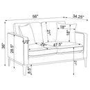 Saba - Cushion Back Loveseat With Pillow Top Arms - Light Gray