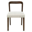 Solid Rubber Wood Dining Chairs (Walnut + Beige) Set of 2 by HouseOfZazla