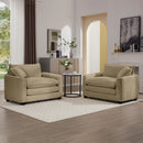 Modern Classic Fabric Single Chair Deep Seat Sofa With Pillow