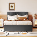 Upholstered Platform Bed With Drawers, Classic Headboard Design by Unique Piece Furniture