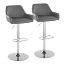Daniella - Contemporary Adjustable Barstool With Swivel With Rounded Rectangle Footrest (Set of 2)