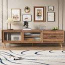 TV Stand, Media Console With 2 Doors, 2 Drawers & Storage Cabinet - Walnut
