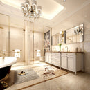 Rounded Corner Rectangle Bathroom Mirror For Wall Metal Frame Wall Mounted Bathroom Mirror Vanity Bathroom Mirror (Horizontal & Vertical) by Unique Piece Furniture