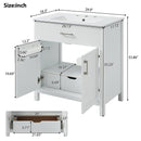 30-Inch Bathroom Vanity with Ceramic Sink and Ample Storage