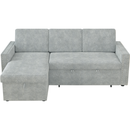 85 Inches Sofa Bed, 3 Seater Sleeper Sofa with Storage Chaise, Square Handrail With Pull and Copper nail,Chenille-Light Grey, Pull Out Couch for Living Room
