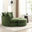 360° Swivel Accent Barrel Chair With Storage Ottoman & 4 Pillows, Modern Leisure Chair Round Accent For Living Room by HouseOfZazla