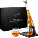 Baseball Themed Whiskey Decanter Set - 20Oz Bat Shaped Decanter by The Wine Savant