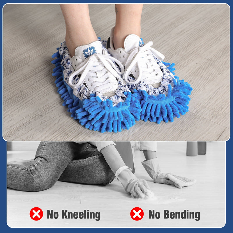 Microfiber Mop Slippers For Floor Cleaning, Machine Washable, 3 Pieces - Blue / Green / Red, photo 13 of 15