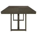 Glenmoor - Rectangular Dining Table With Geometric Double Pedestal Base - Dark Gray