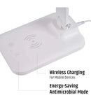 Brilli 15"H Bright-Clean Antimicrobial LED Desk Lamp Matte White Finish with Wireless Charging by LampsUSA