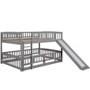 Low Bunk Bed With Slide, Fence And Ladder by Unique Piece Furniture
