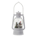 Christmas Plastic / Resin Lantern With Snowman & Tree LED / Water Spinning / 6 Hours Timer, 3*AA Batteries Required - White / Multi by Unique Piece Furniture