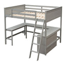 Loft Bed With Shelves With Desk by HouseOfZazla