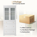 Freestanding Tall Bathroom Cabinet With Adjustable Shelves, Drawers, Soft Close Glass Doors by HouseOfZazla