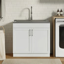 Modern Shaker All-In-One Laundry Utility Sink And Cabinet with Pull Out Faucet by HouseOfZazla