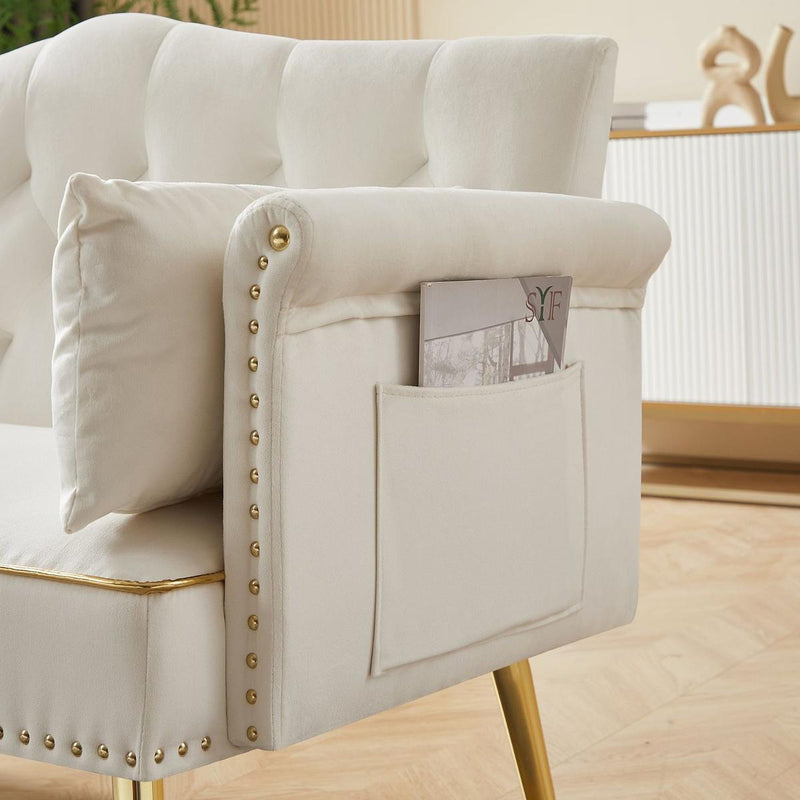 CREAM WHITE 2 SEATER SOFA