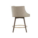 Swivel Counter Stool With Antique Bronze Detailing - Beige Multi by HouseOfZazla