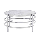 Elegant Round Table With Sintered Stone Top & Sturdy Metal Frame by Unique Piece Furniture