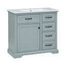 36" Bathroom Vanity with Ceramic Sink and Storage by HouseOfZazla