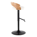 Grotto - Contemporary Adjustable Barstool With Swivel & Straight T Footrest (Set of 2) by HouseOfZazla