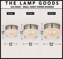 RETRO 1960's Antique DRUM Flush Mount Ceiling Light Brushed Nickel by The Lamp Goods