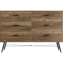 6-Drawer Chest, 6 Drawer Dresser TV Stand for TV, Dressers Bedroom Furniture Large Storage Tower Unit, Dresser for Bedroom, Closet, Hallway, 47.2"W x 15.7"D x 31.5"H, Rustic Walnut