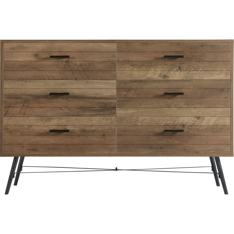 6-Drawer Chest, 6 Drawer Dresser TV Stand for TV, Dressers Bedroom Furniture Large Storage Tower Unit, Dresser for Bedroom, Closet, Hallway, 47.2"W x 15.7"D x 31.5"H, Rustic Walnut