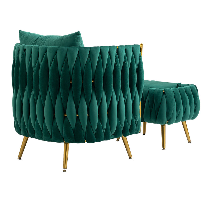 Accent Chair with Storage Ottoman Chair Tufted Barrel Chair Set Arm Chair for Living Room Bedroom