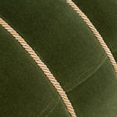 Edward - Round Upholstered Ottoman With Bullion Fringe - Olive Green