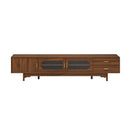 Modern TV Stand With Fluted Glass Doors & 2 Drawers