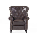 Contemporary Style Push Back Recliner with Button Tufted Stitching and Nailhead Trim
