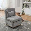 Wide Modern Cushioned Armless Metal Base 360° Swivel Chair With Pillow by Unique Piece Furniture